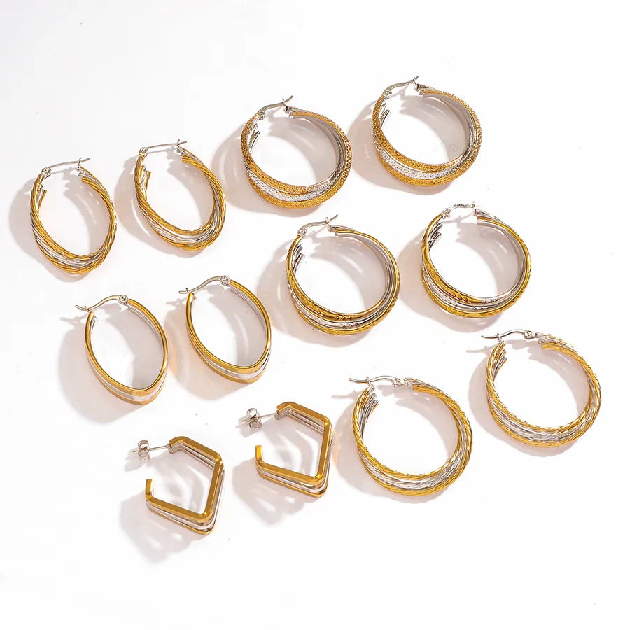 Gold & Silver Gradient Stainless Steel Earrings