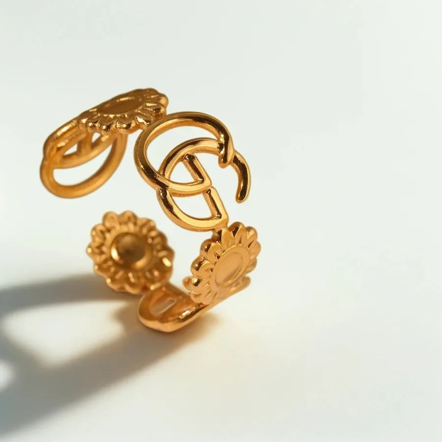 18K Gold Plated Stainless Steel Open Ring