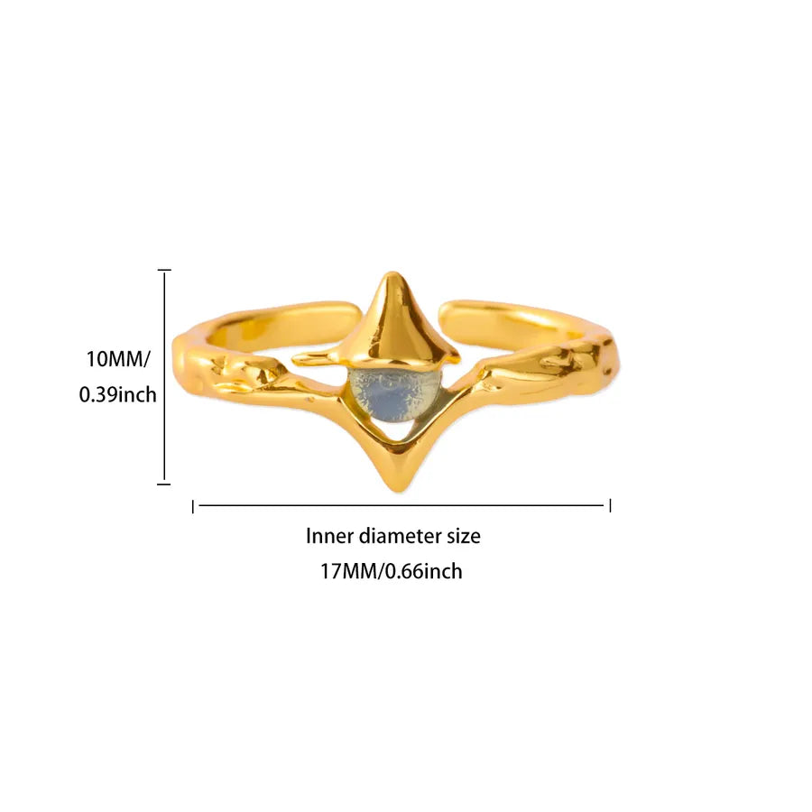 Gold Plated Geometric Zircon Open Ring Gold 2