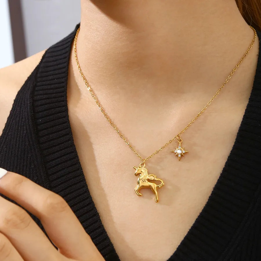 Elegant Gold-Plated Animal Pendant Necklace