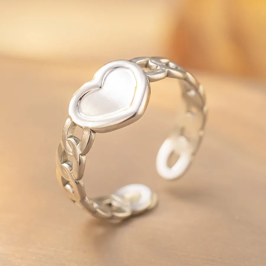 Geometric Titanium Steel Open Ring K272 Steel Color Ring Open