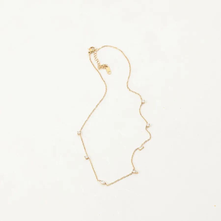 18K Gold Plated Geometric Zirconia Choker