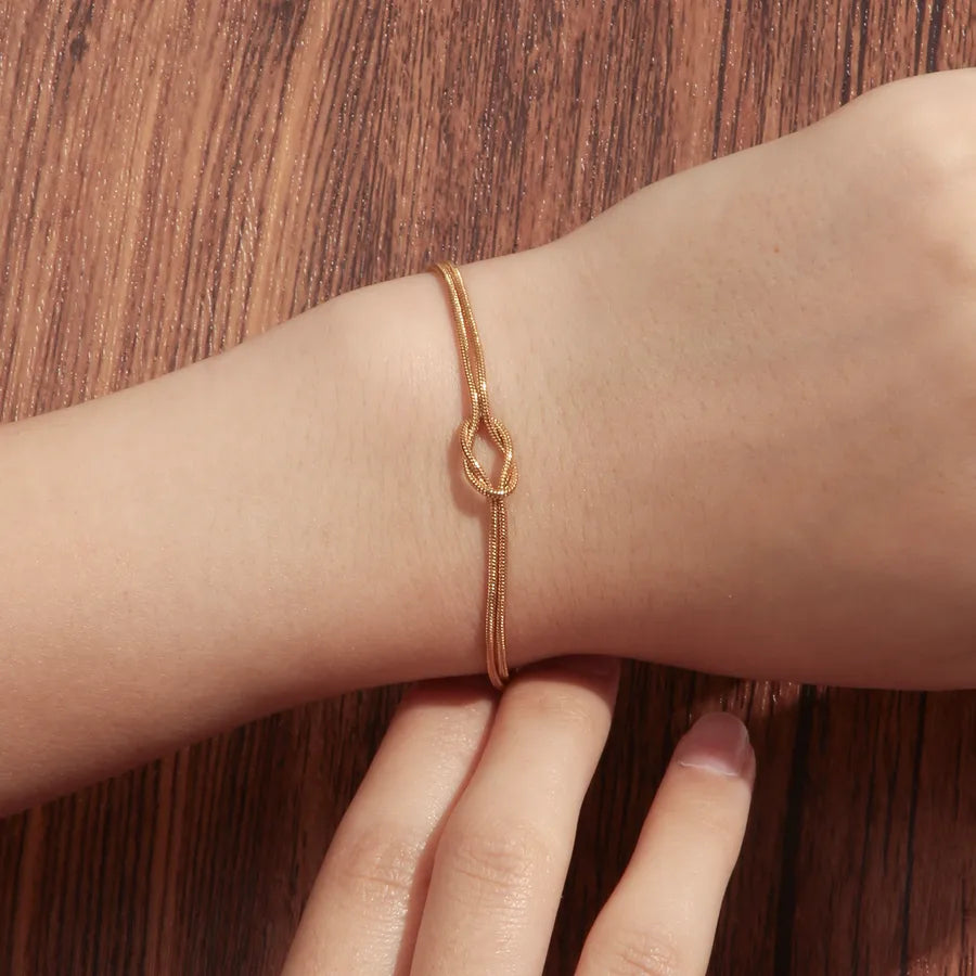 Gold Knot Stainless Steel Bracelet for Women