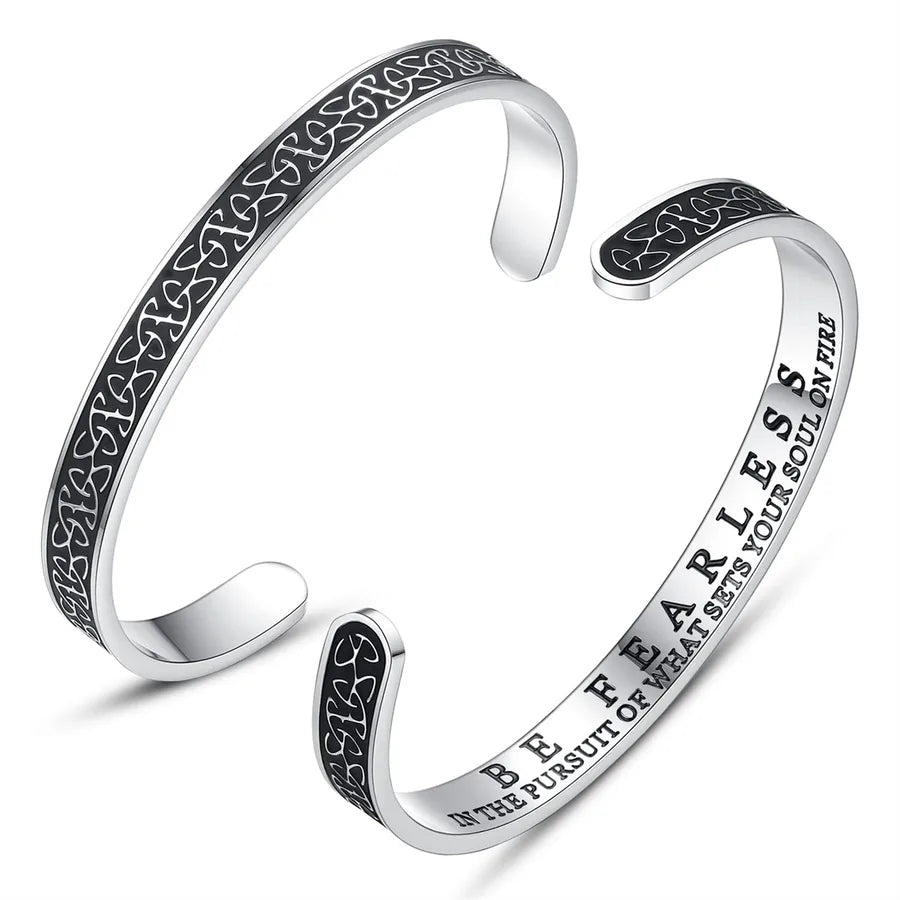Retro Heart Stainless Steel Bangle 09-Be Fearless - Celtic Knot