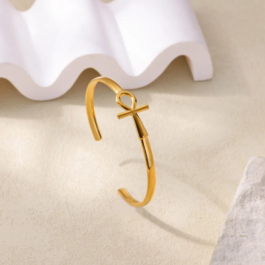 Gold Heart & Cross Mesh Bracelet for Women