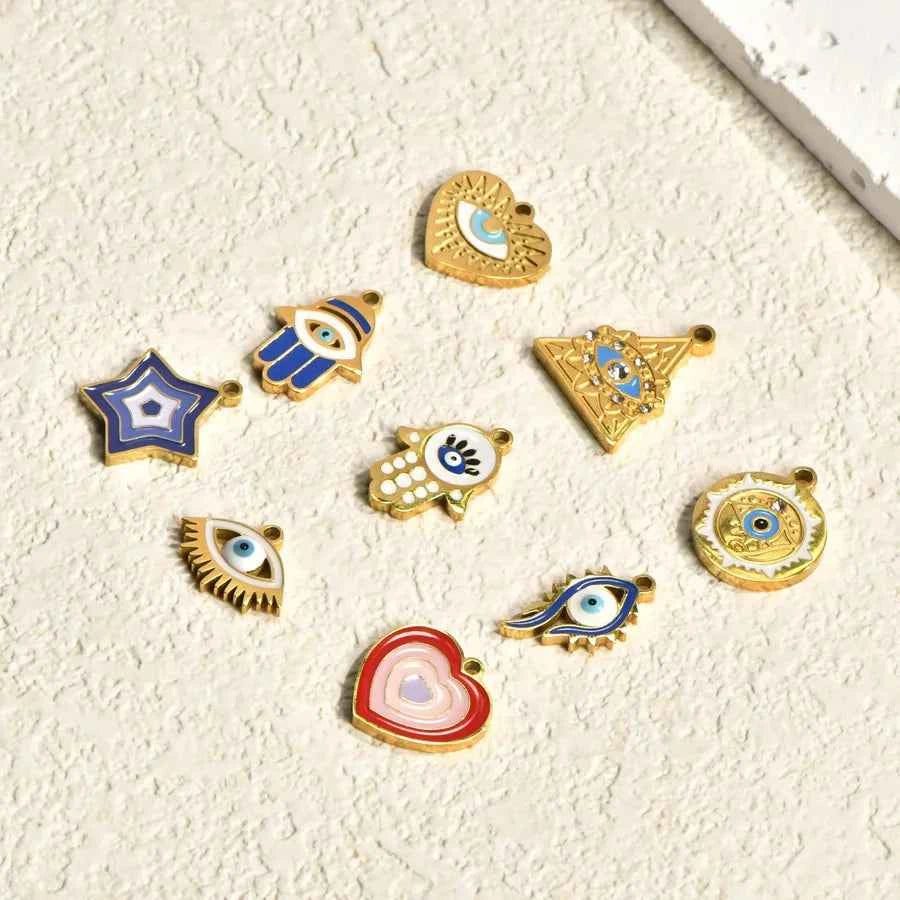 18K Gold Evil Eye Pendant Necklace