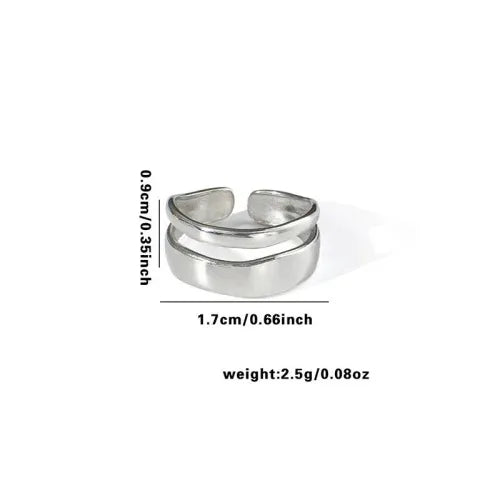 Titanium Steel Fish Tail Ring for Women Adjustable Opening TYR0393
