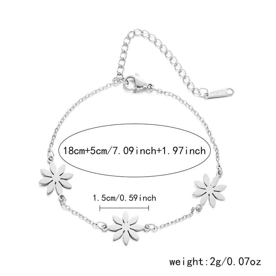 Stainless Steel Daisy Jewelry Set for Women