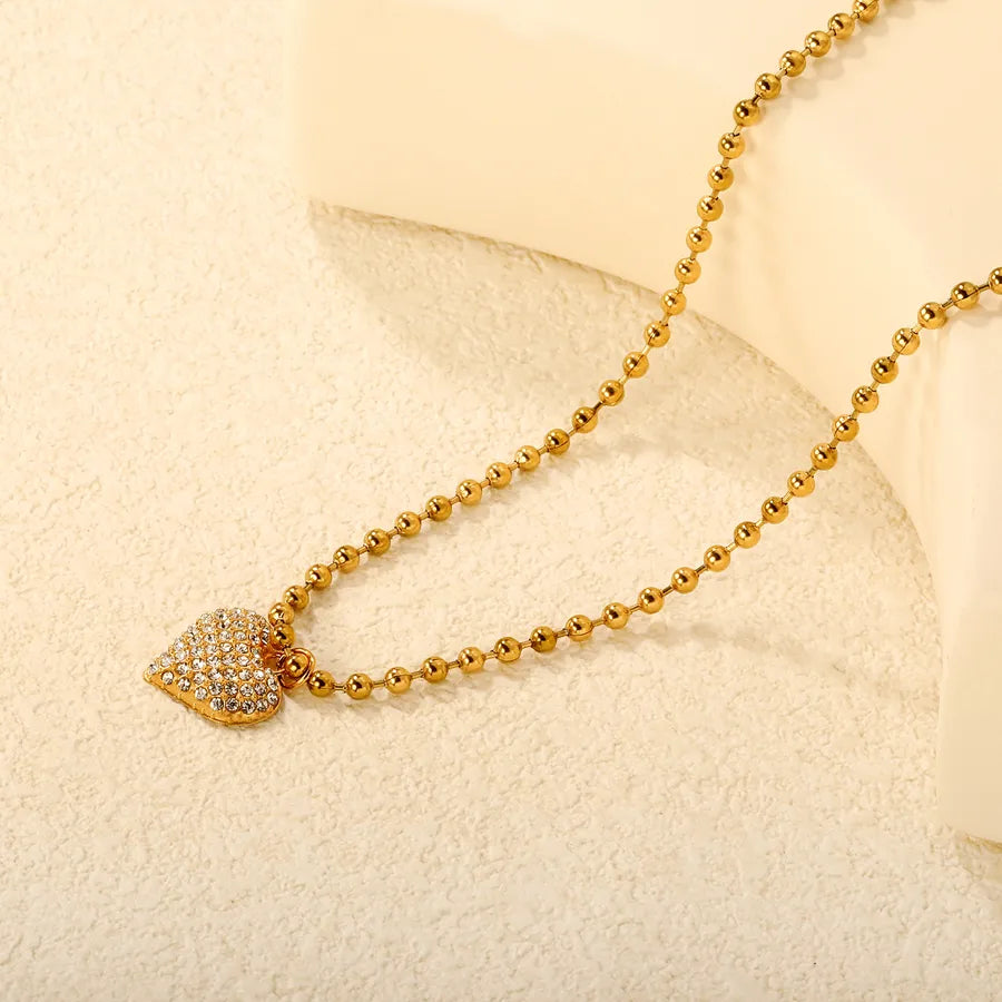 Gold Heart Pendant Necklace for Women
