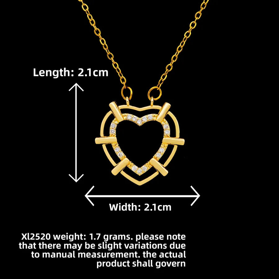 Butterfly & Whale Couple Pendant Necklace XL2520 Double Circle Heart Necklace Gold