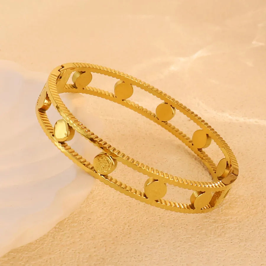 18K Gold Plated Star & Snake Stainless Steel Bracelet Average Size Gold Style 9