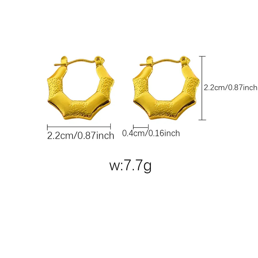 Elegant Gold Titanium Steel Hoop Earrings