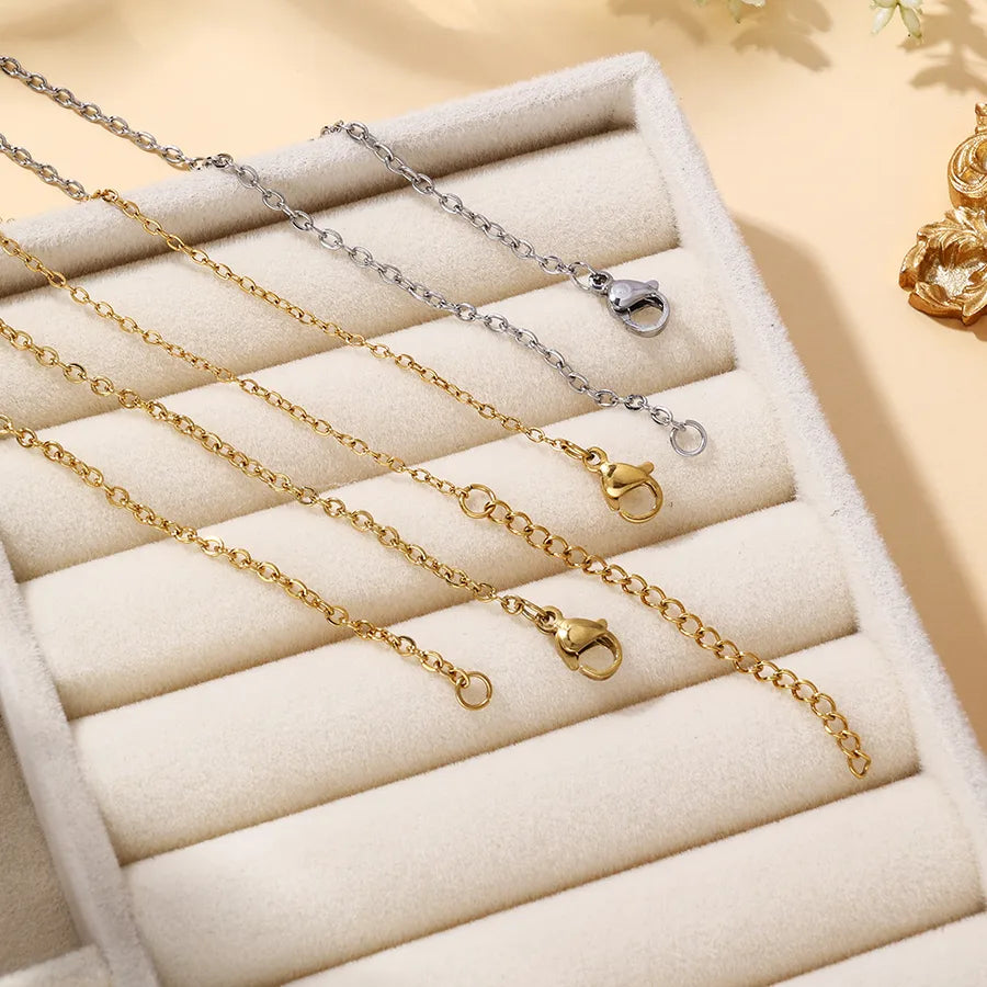 18K Gold Plated Stainless Steel Cross Chain Necklace