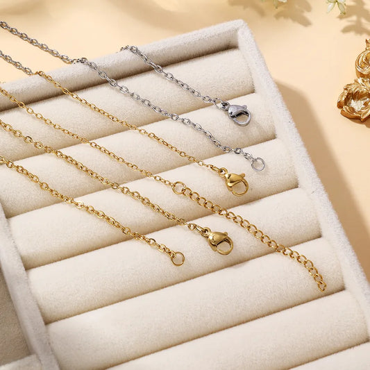 18K Gold Plated Stainless Steel Cross Chain Necklace