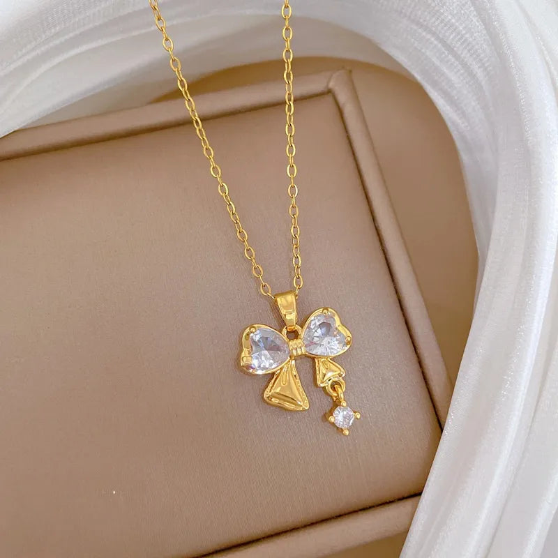 Gold Butterfly & Fish Choker Necklace