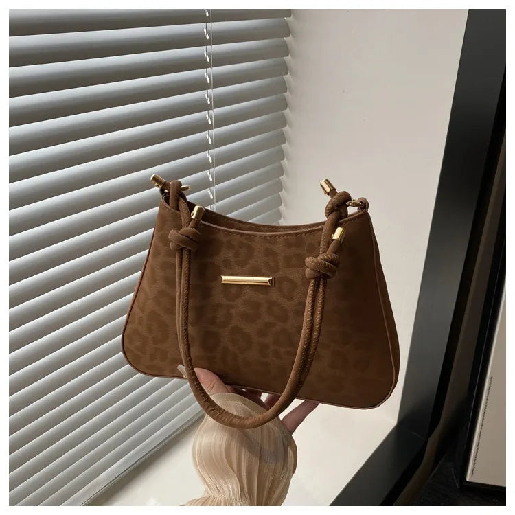 Minimalist Square Underarm Handbag Brown