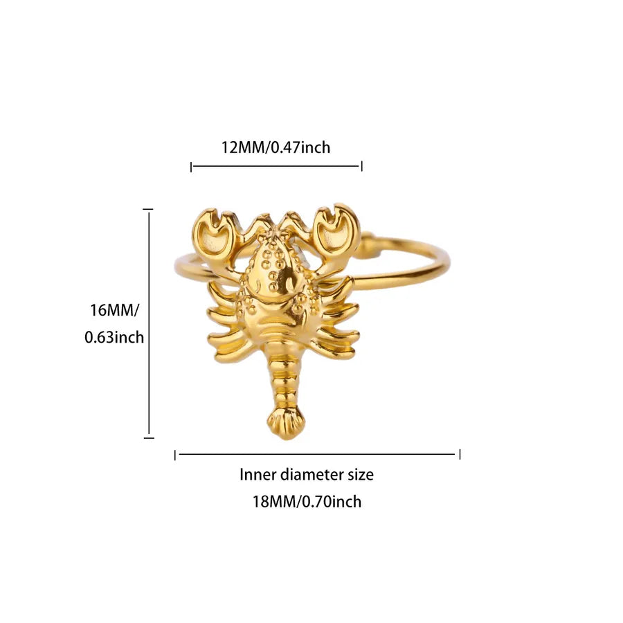 18K Gold Plated Adjustable Starry Snake Ring JZ8233G