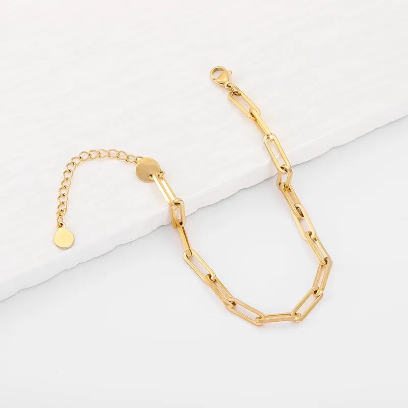 Unisex Titanium Steel Geometric Buckle Bracelet