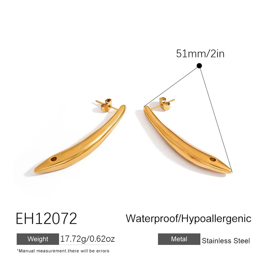 Gold Plated Bluefish Stainless Steel Earrings EH12072