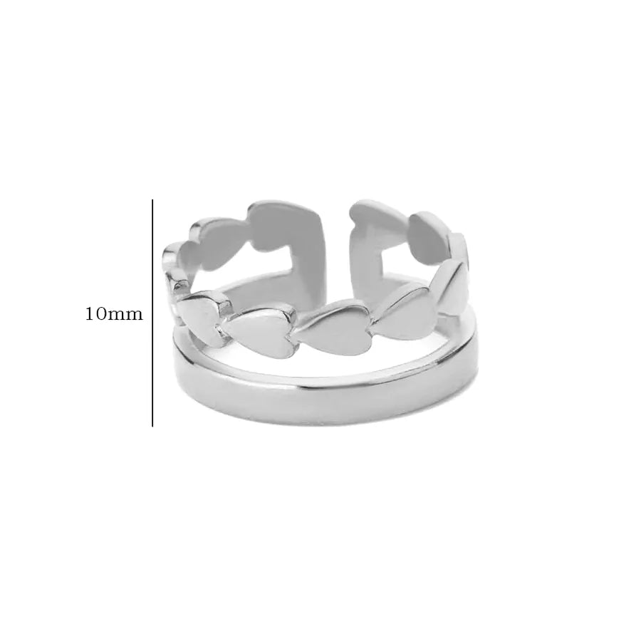 18K Gold Plated Cross & Heart Open Ring 1