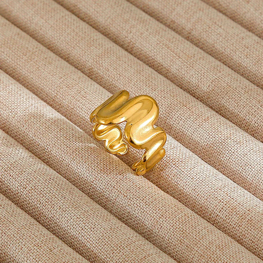 Heart Pattern Stainless Steel Ring 80