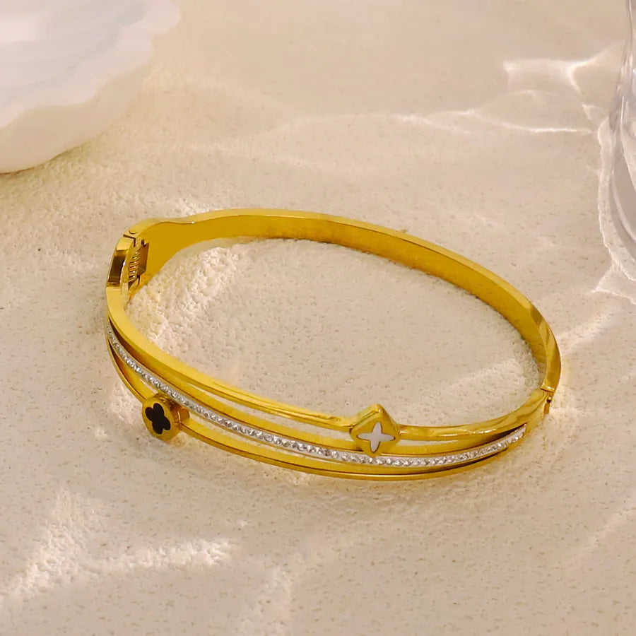 18K Gold Plated Star & Snake Stainless Steel Bracelet Average Size Gold Style 46