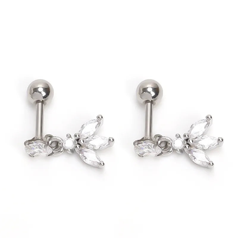 Boho Gold Stainless Steel Ear Studs Silver (One Piece)