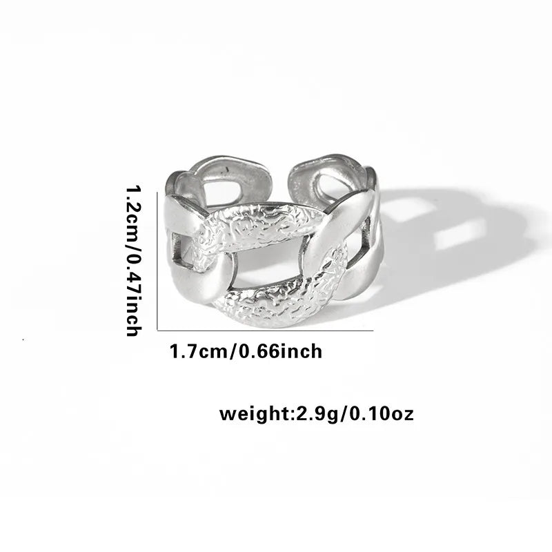 Titanium Steel Fish Tail Ring for Women Adjustable Opening TYR0327$