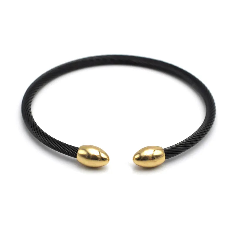3mm Titanium Steel Rope Bracelet – Gold Plated