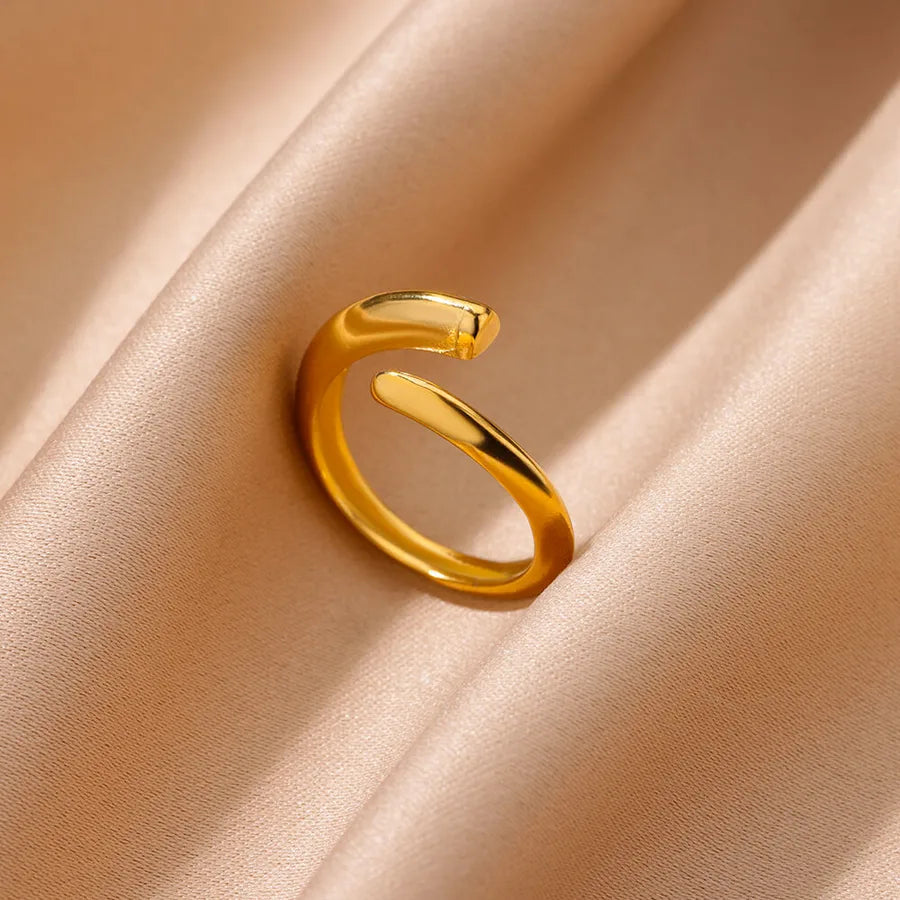 18K Gold Plated Geometric Stainless Steel Ring