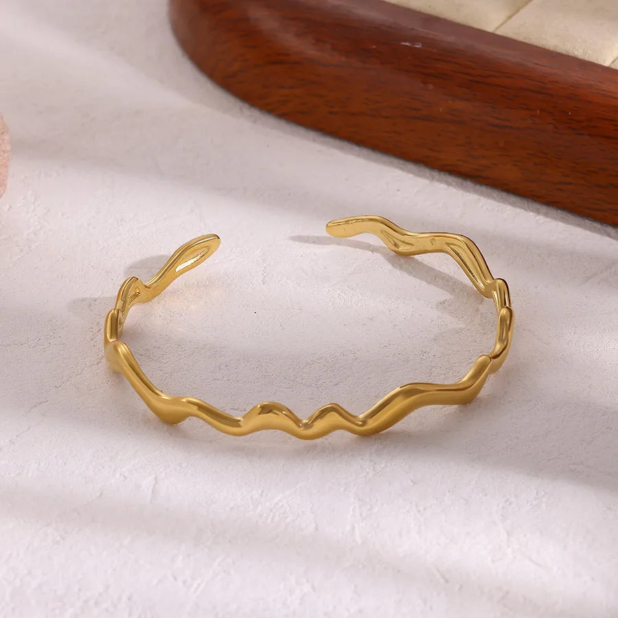 Geometric Open Hand Stainless Steel Bracelet