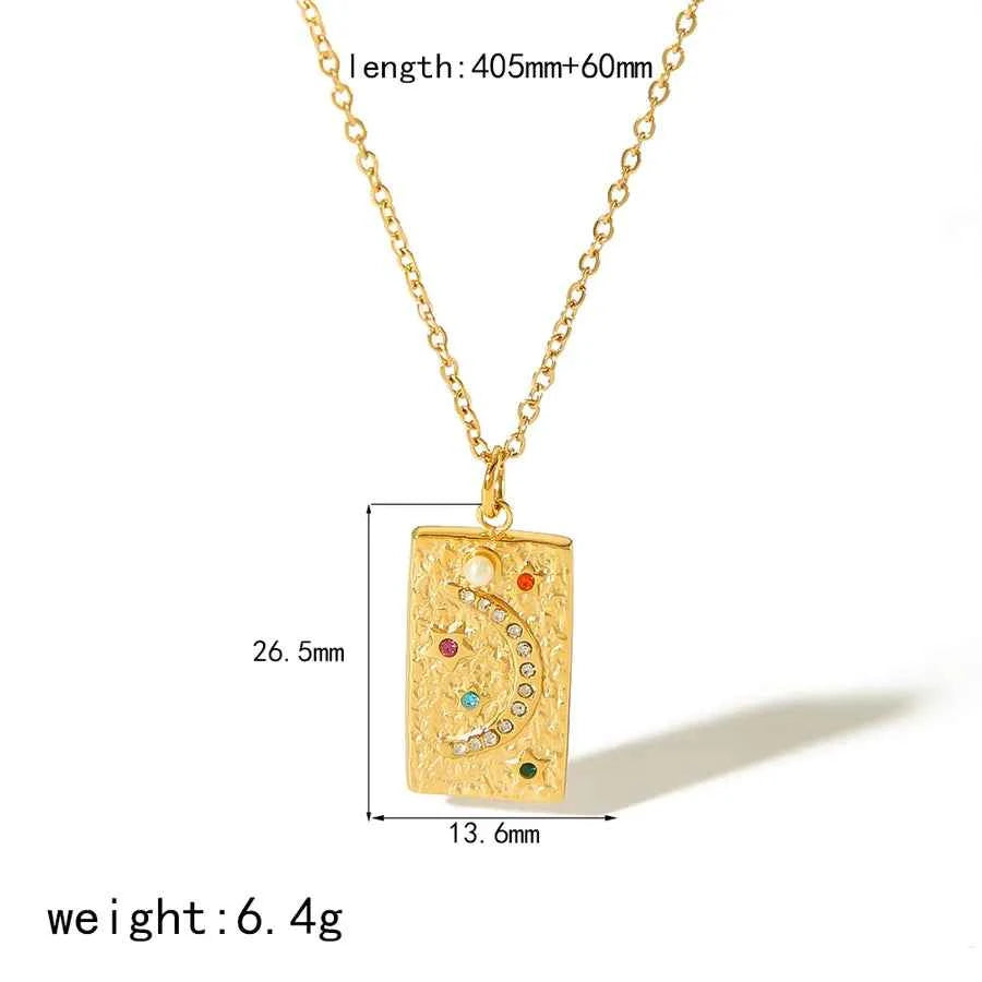 18K Gold Sun & Moon Pendant Necklace