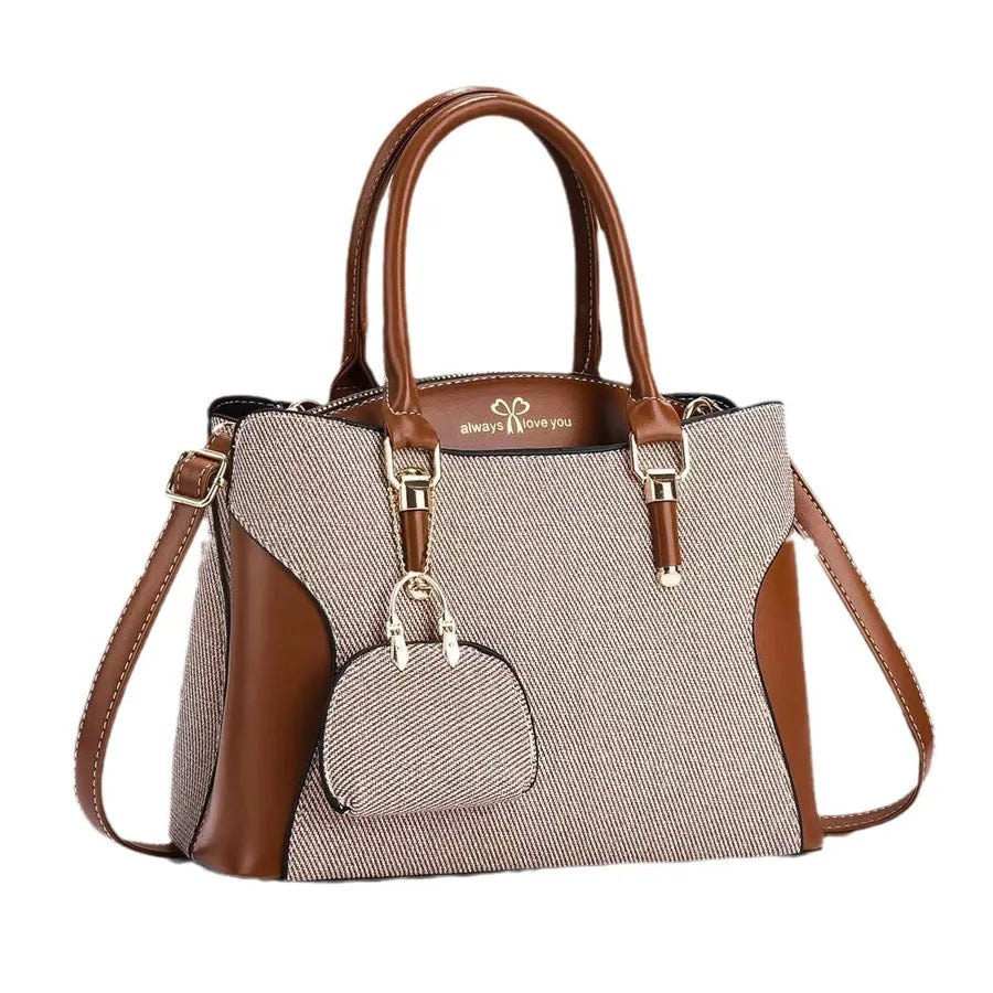 Color Block PU Shoulder Handbag for Women