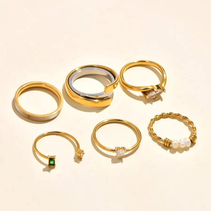 Gold Plated Heart Pearl Ring for Women