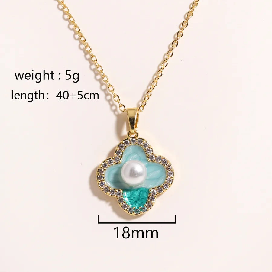 Floral Freshwater Pearl Pendant Necklace