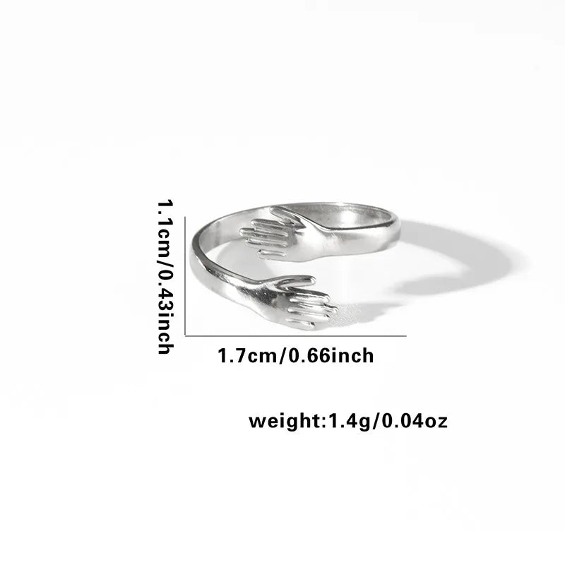 Titanium Steel Fish Tail Ring for Women Adjustable Opening TYR0332