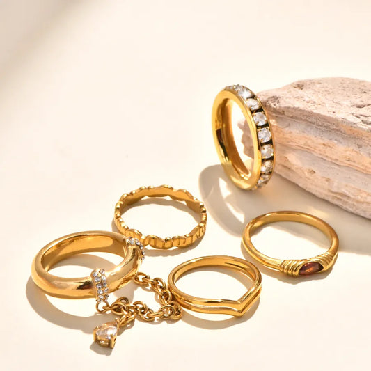Gold Plated Irregular Heart Wave Ring