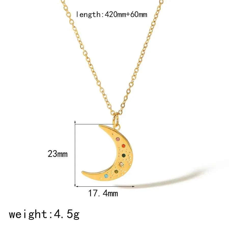 18K Gold Sun & Moon Pendant Necklace
