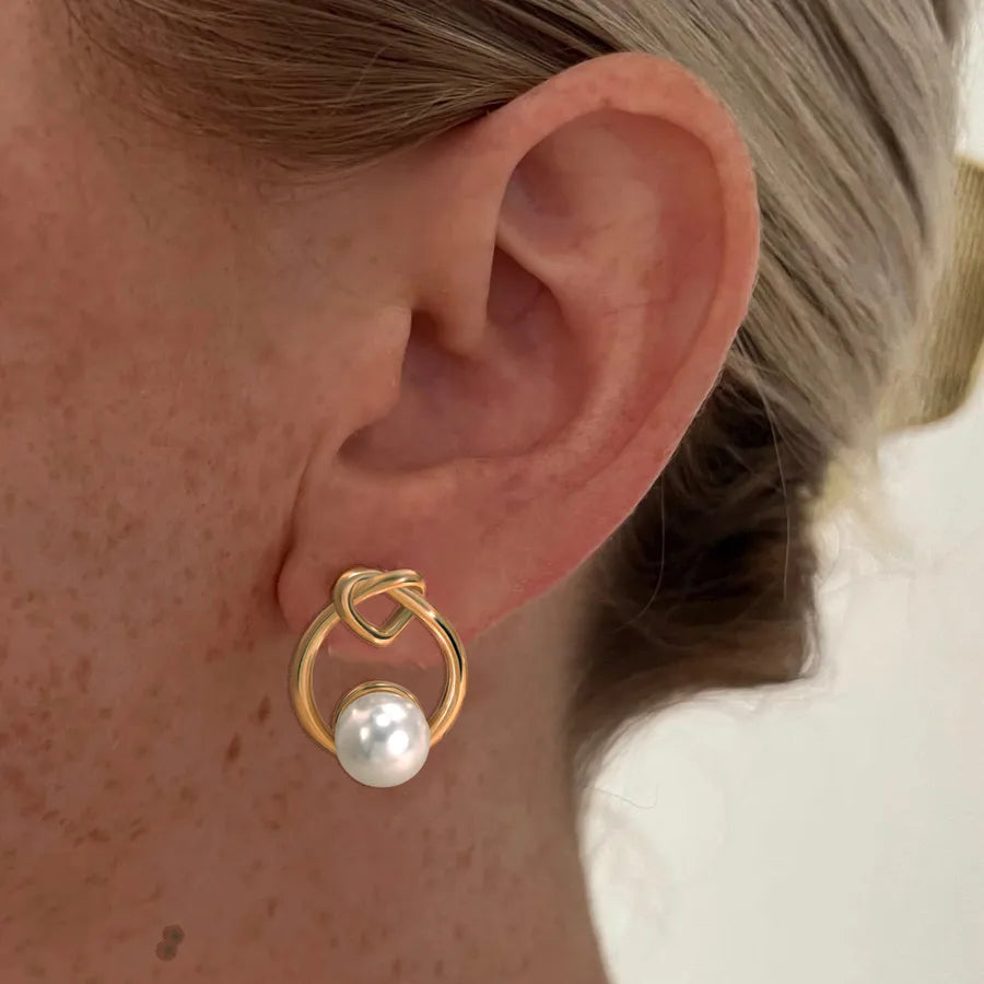 Gold Heart Beaded Earrings for Women