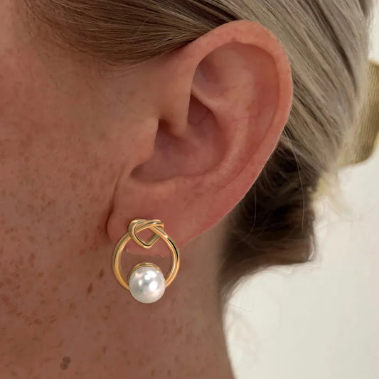 Gold Heart Beaded Earrings for Women