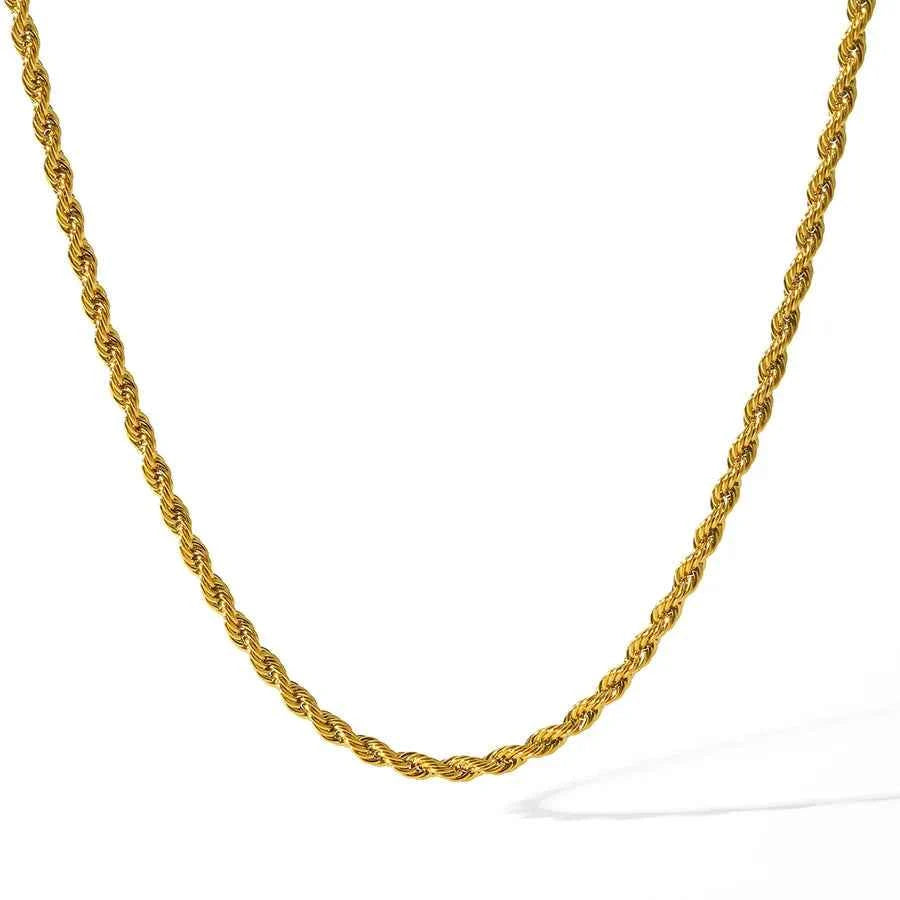 18K Gold Plated Stainless Steel Twist Necklace