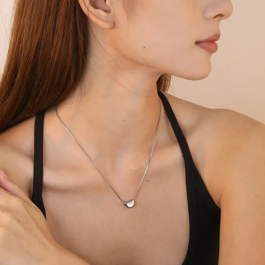 Minimalist Gold Bean Pendant Necklace