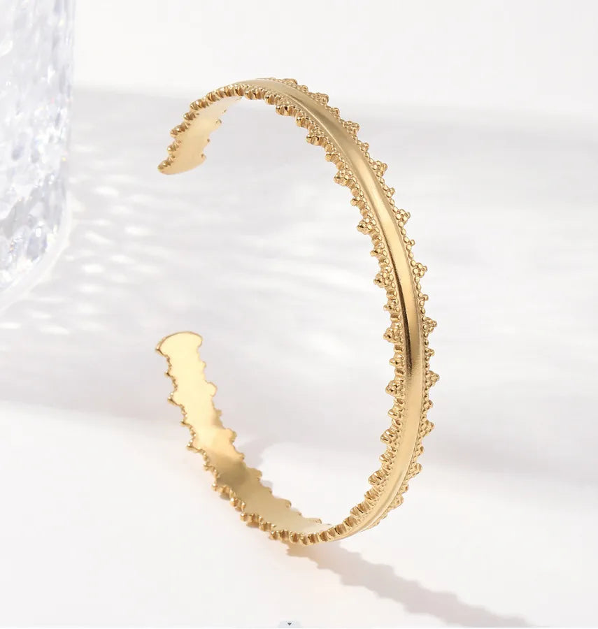 Unisex Titanium Steel Wide Cuff Bracelet WSZ019-2 Adjustable Opening