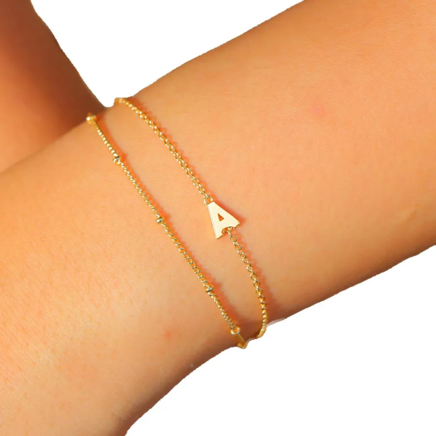 Stainless Steel Letter Pendant Bracelet