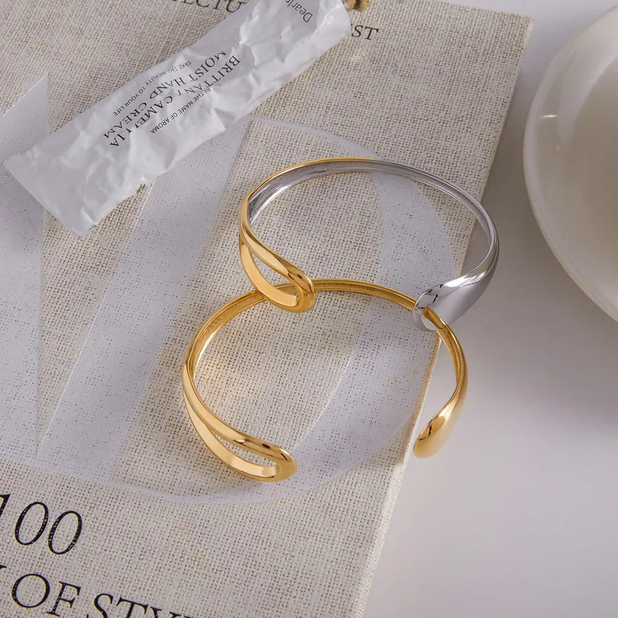 18K Gold PVD Geometric Stainless Steel Bangle