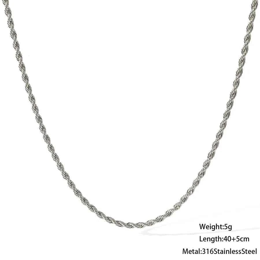 18K Gold Plated Stainless Steel Twist Necklace