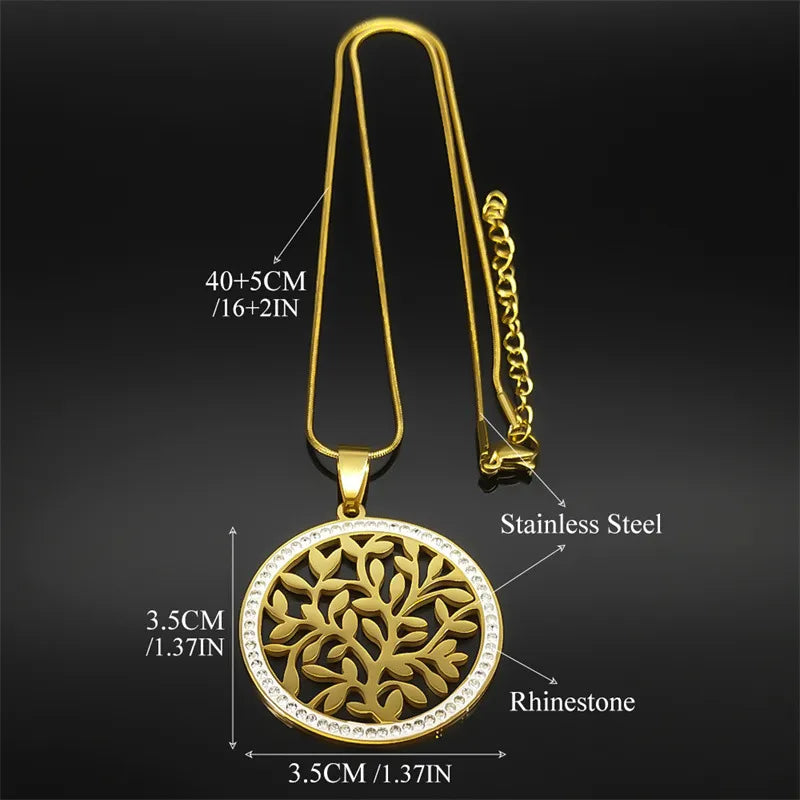 Viking Tree of Life Titanium Steel Necklace