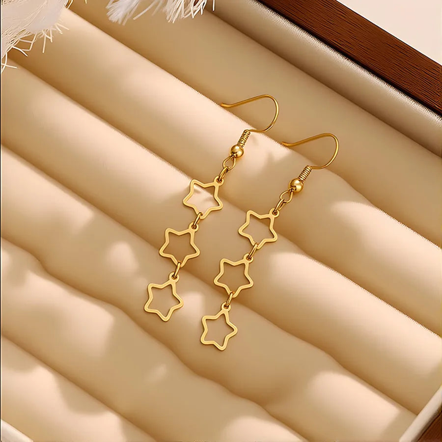 Gold Plated Heart & Butterfly Stud Earrings Average Size Gold 003#