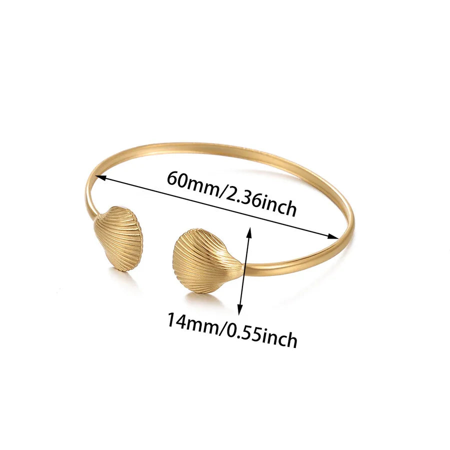 Oversized Gold Stainless Steel Bangle for Women B1929G