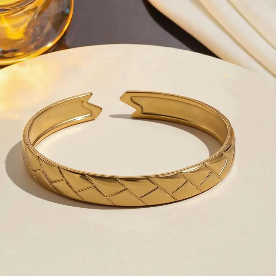 18K Gold PVD Geometric Stainless Steel Bracelet